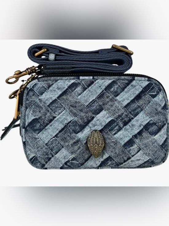 Kurt Geiger Handbags - Kurt Geiger Woven Denim-Effect Crossbody Bag in Blue
